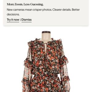 Misa Los Angeles Black Floral Mini Dress with Red and Cream Flowers